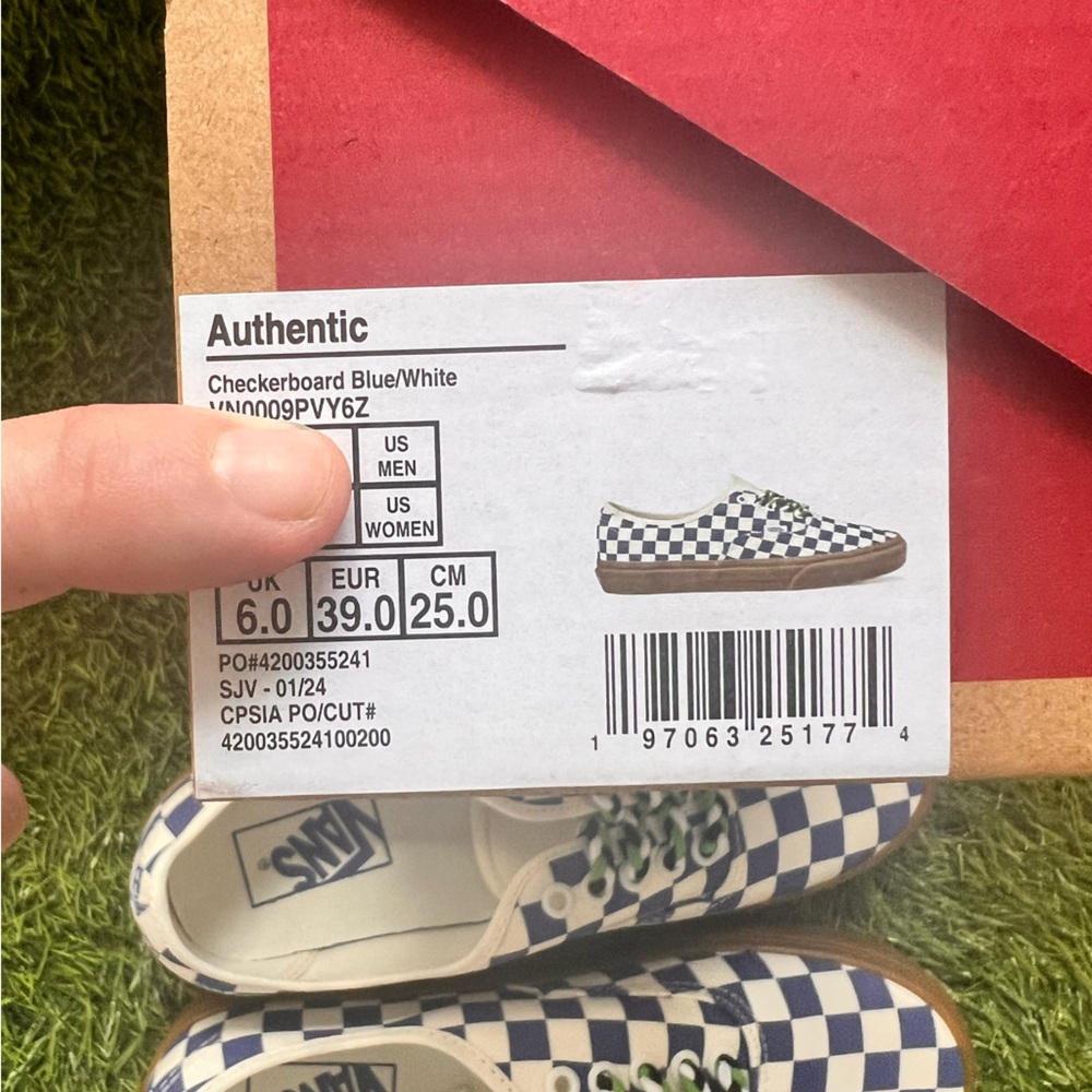 VANS CHECKERBOARD AUTHENTIC blue/whate - Picture 2 of 10